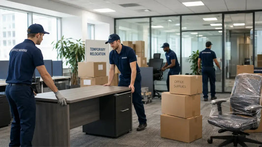 Moving office furniture during a temporary relocation